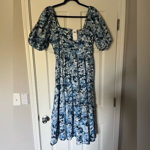 Abercrombie Midi Puff Sleeve Dress